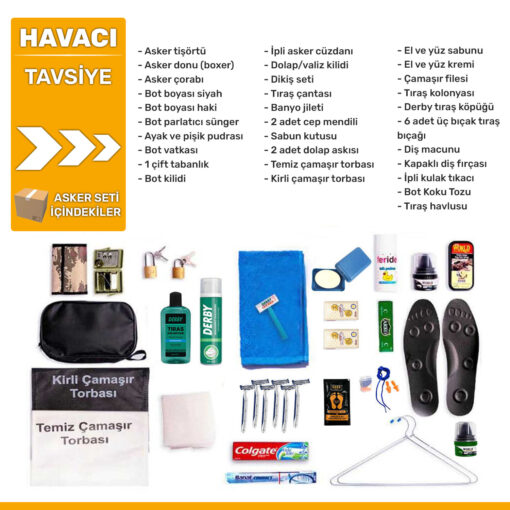 havaci bedelli askerlik seti icindekiler