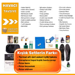 havaci kislik tavsiye set asker malzemeleri listesi