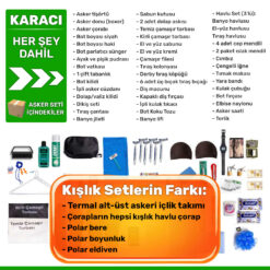 karaci kislik her sey dahil set asker malzemeleri listesi