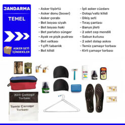 Havacı, Denizci ve Jandarma Asker Kıyafet Renkleri (2025) 39 JAndarma temel asker malzemeleri icindekiler