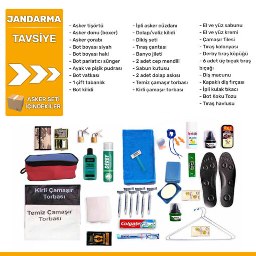 Jandarma tavsiye asker urunleri set ici