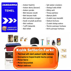 jandarma kislik temel set asker malzemeleri listesi