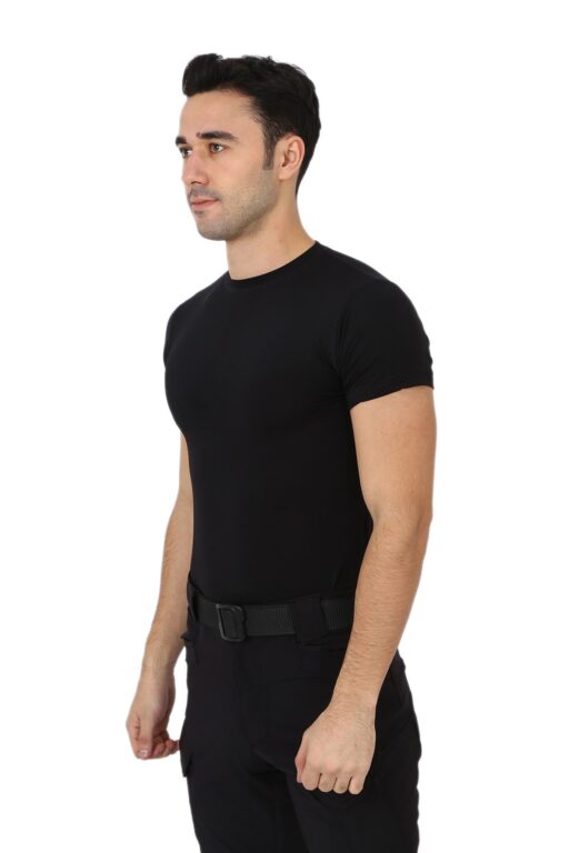 erkek siyah microfiber t shirt kisa kol micro spor outdoor t shirt 5169