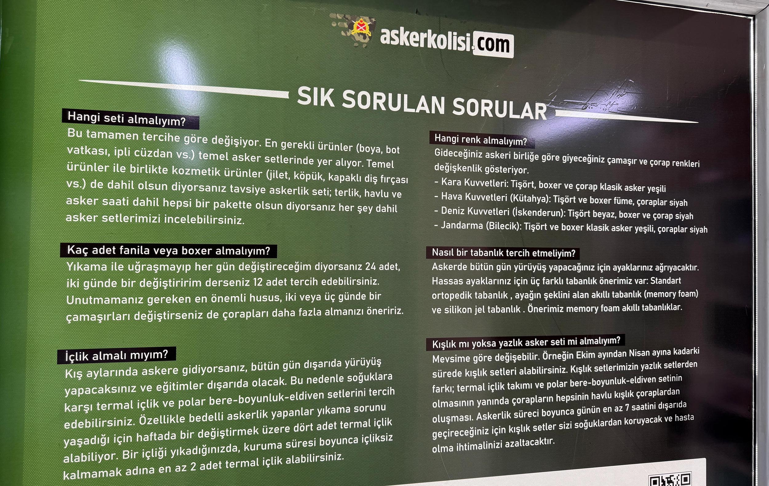 asker alisverisi sik sorulan sorular sss