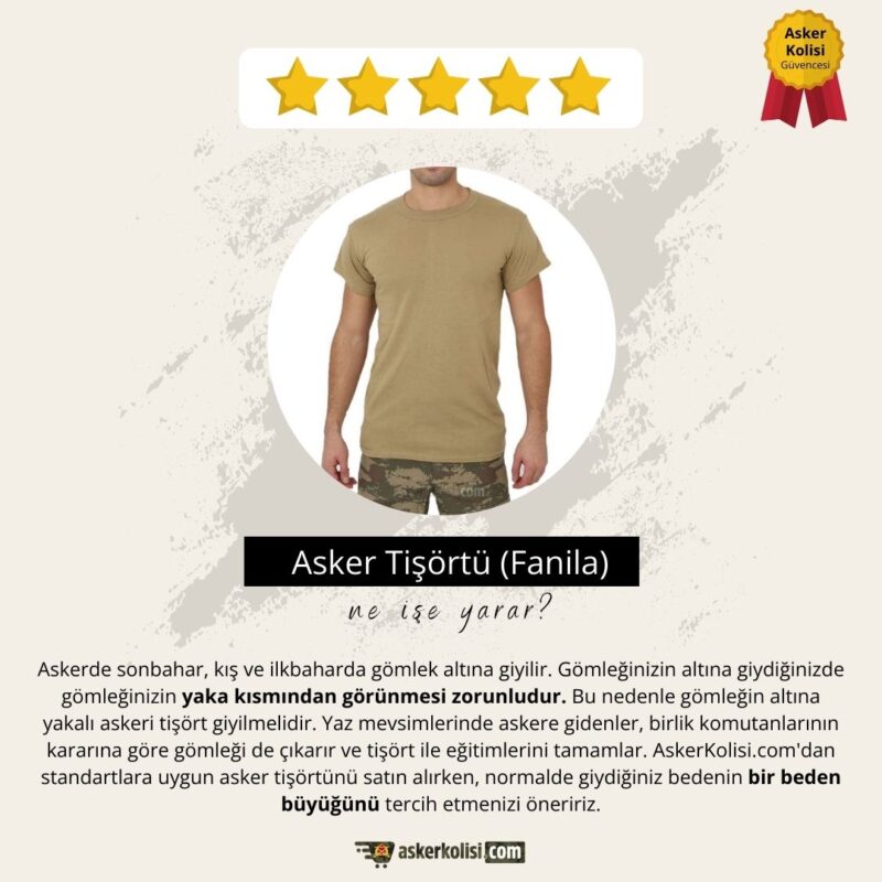 asker tisortu fanila asker malzemeleri askere giderken alinacaklar