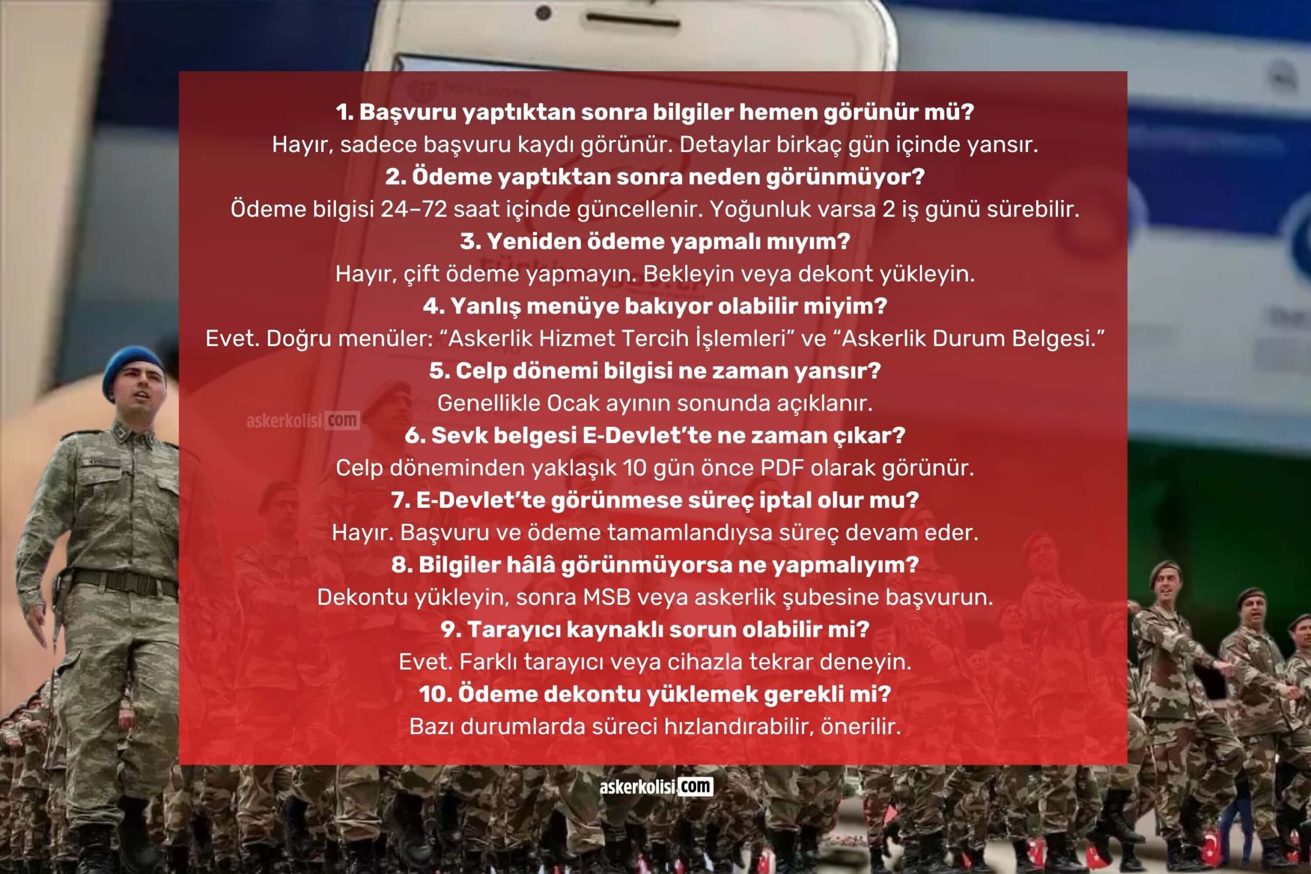 Bedelli Askerlik E‑Devlet Süreci Ne Zaman Düşer sorular Bedelli Askerlik E‑Devlet Süreci Ne Zaman Düşer sorular