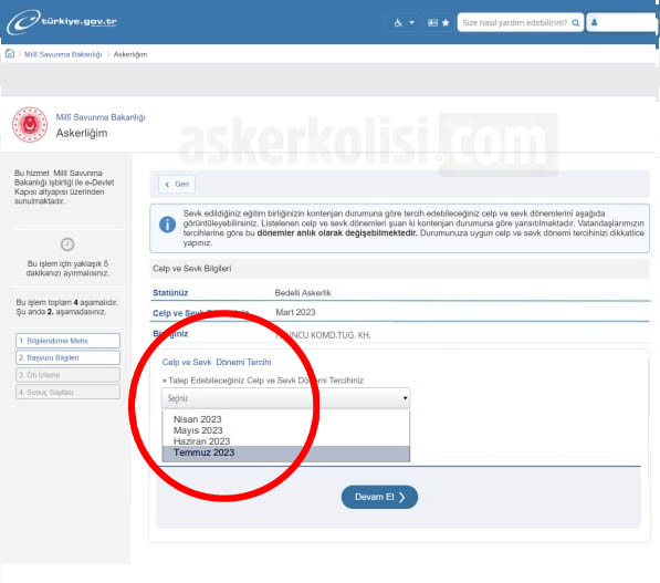 E‑Devlet Bedelli Askerlik Celp Değişikliği (Adım Adım)2 E‑Devlet Bedelli Askerlik Celp Değişikliği (Adım Adım)2
