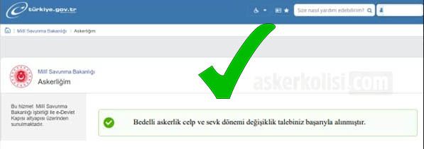 E‑Devlet Bedelli Askerlik Celp Değişikliği (Adım Adım)4 E‑Devlet Bedelli Askerlik Celp Değişikliği (Adım Adım)4