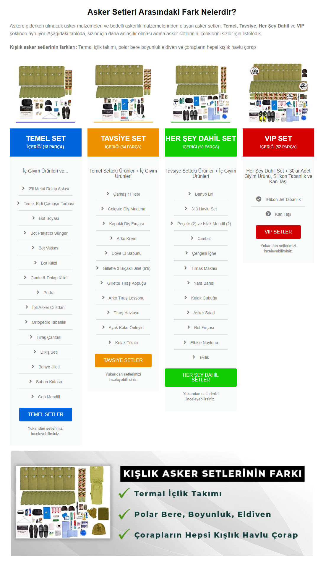 asker setleri farklari askerkolisi